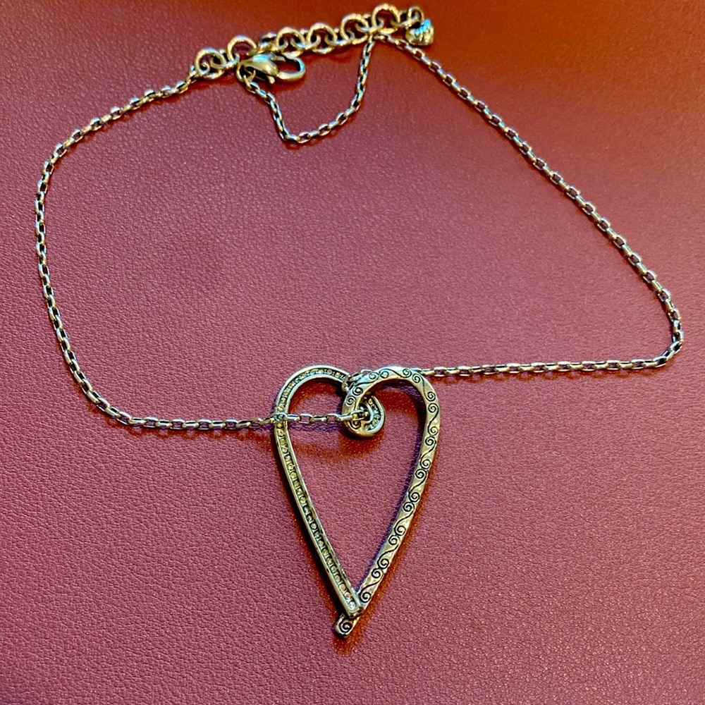 Brighton heart rhinestone necklace 17 inches